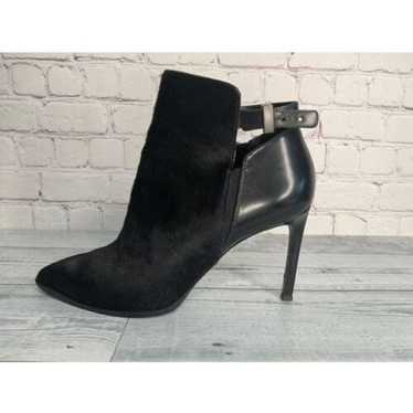 Vince Calla Pointed Toe Calf Hair Bootie Black Ch… - image 1