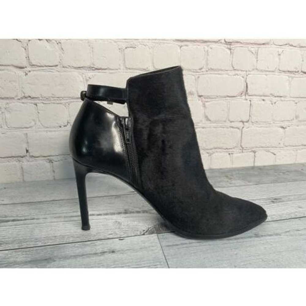 Vince Calla Pointed Toe Calf Hair Bootie Black Ch… - image 2