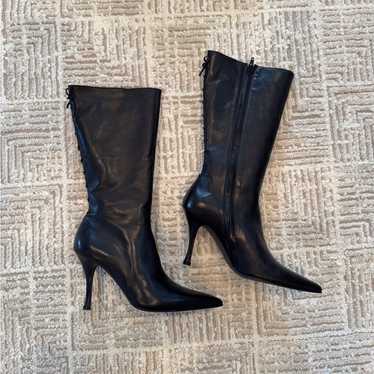 Banana Republic Black Leather Knee High Boots Size