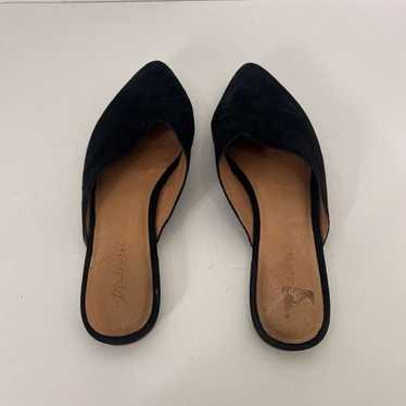 Madewell Black Suede Almond Toe Flat Mules - image 1