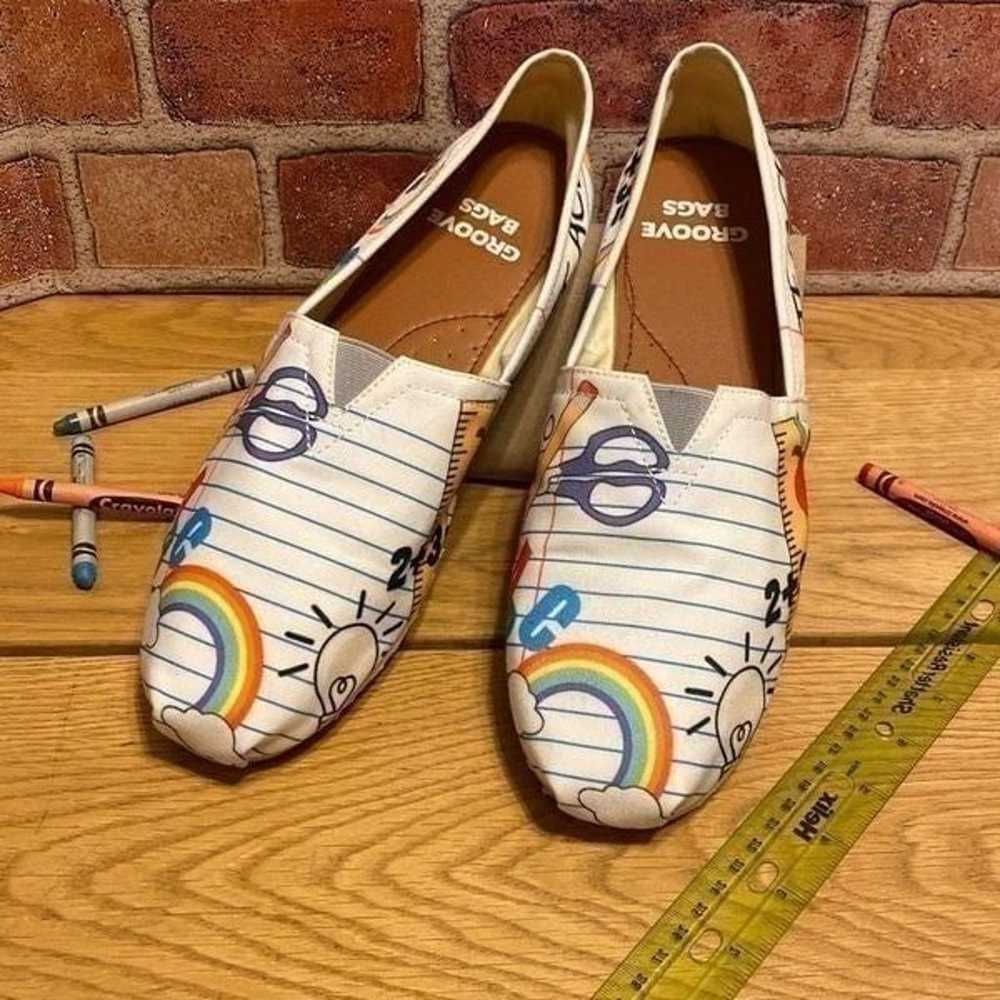 Groove Bags Women's White Teacher Flats Loafers S… - image 3