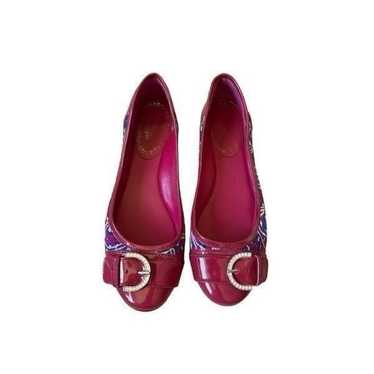 Coach Remmi Poppy Leopard Print Flats Size 8 Pink