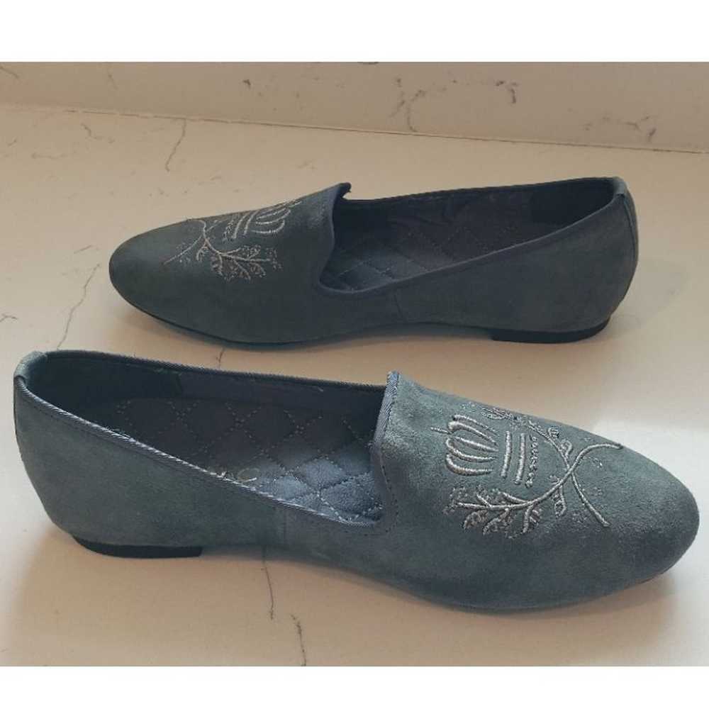 Vionic Romi Gray Suede Slip-on Embroidered Loafer… - image 3