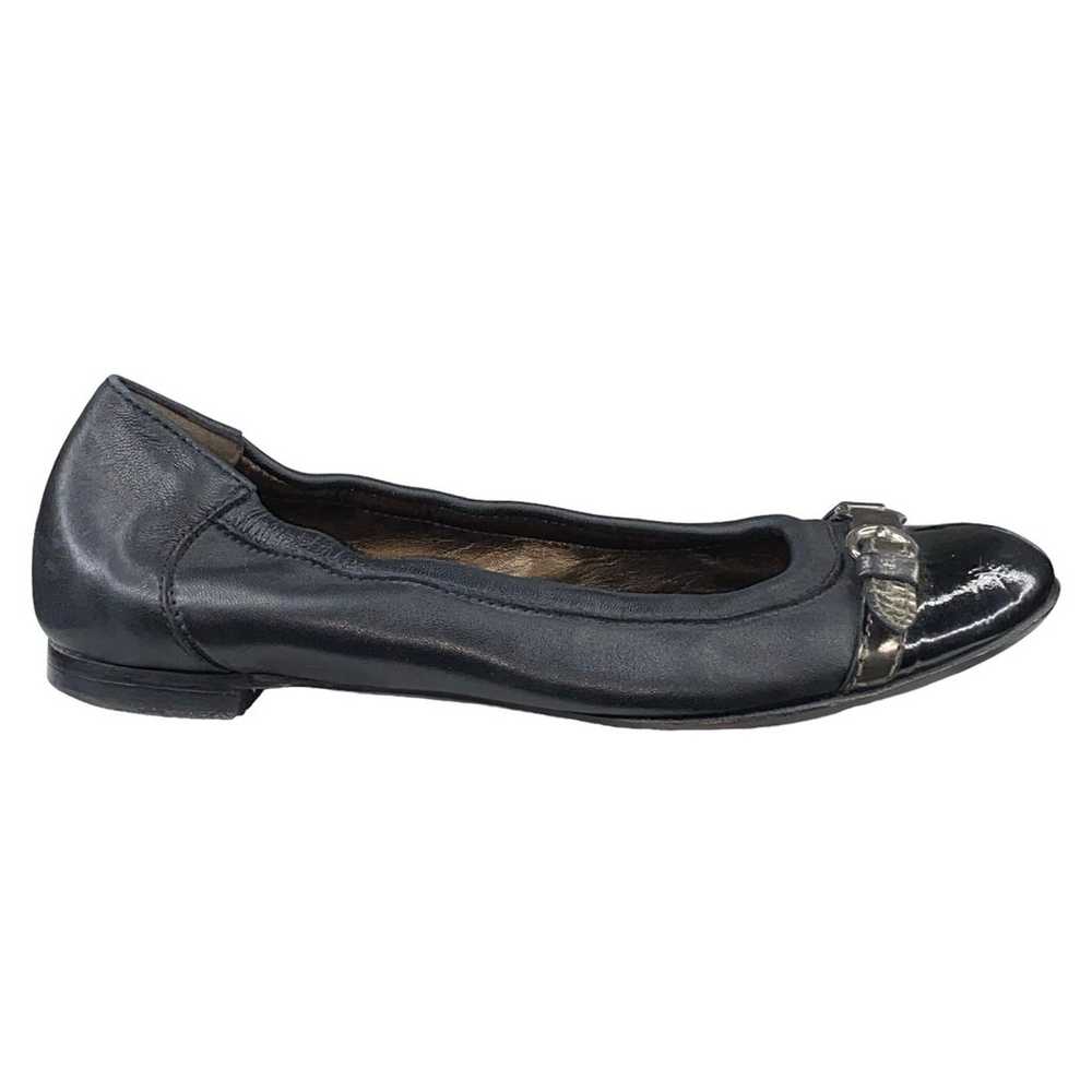 AGL Women's Monika Black Leather Cap Toe Ballet F… - image 1