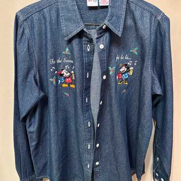 NWOT Disney Sparkly Denim Shirt