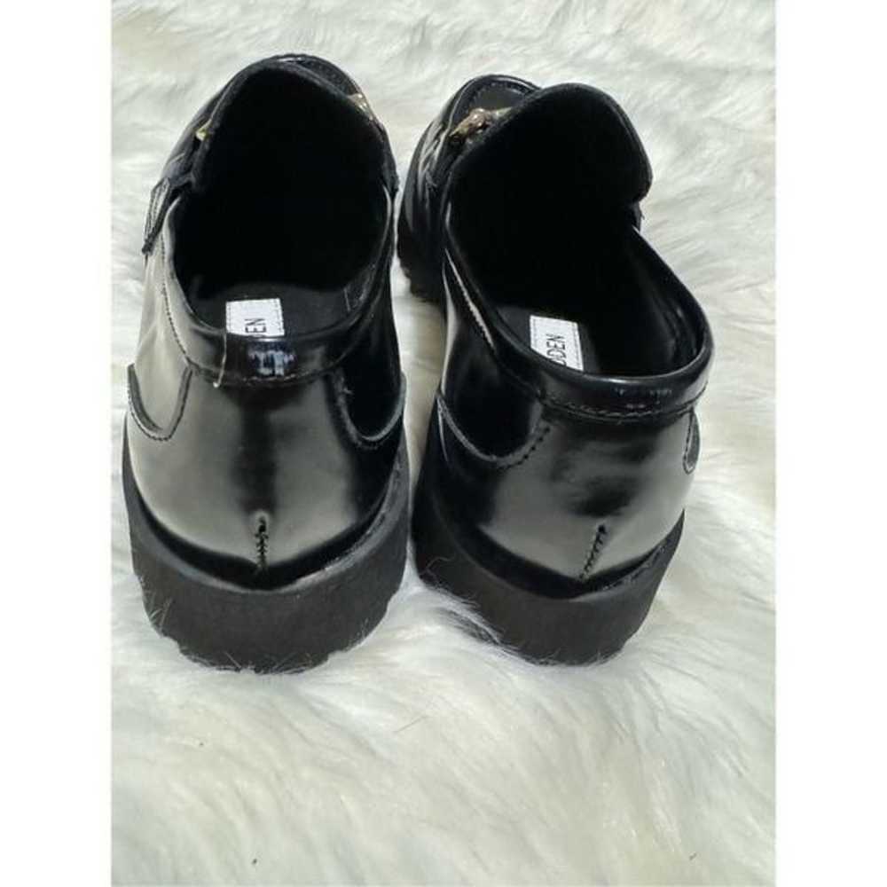 Steve Madden Landon buckle black leather chunky l… - image 3