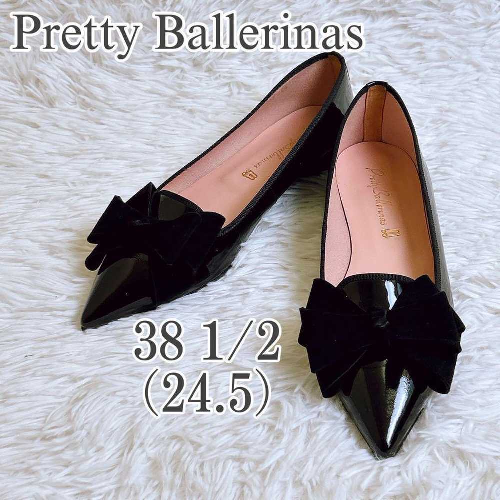 Pretty Ballerinas Enamel Flat Shoes with Ribbon 2… - image 1