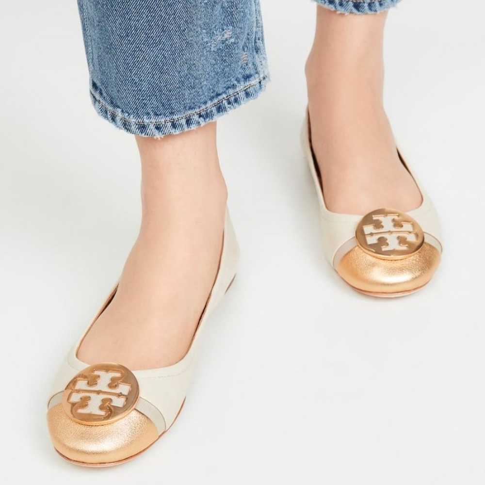 Tory Burch Minnie Boutique Metallic Cap Toe Balle… - image 4