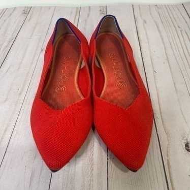 Rothy’s Red Pointed Toe Ballet Flats