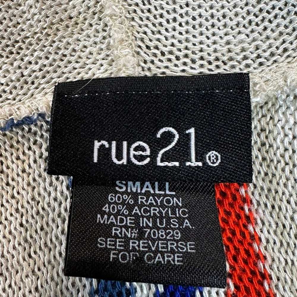 Rue21 Knit Hoodie Womens Small Red White Blue Str… - image 3