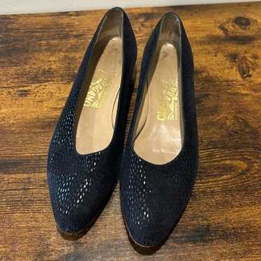 Salvatore Ferragamo black almond toe flats size 9 - image 1