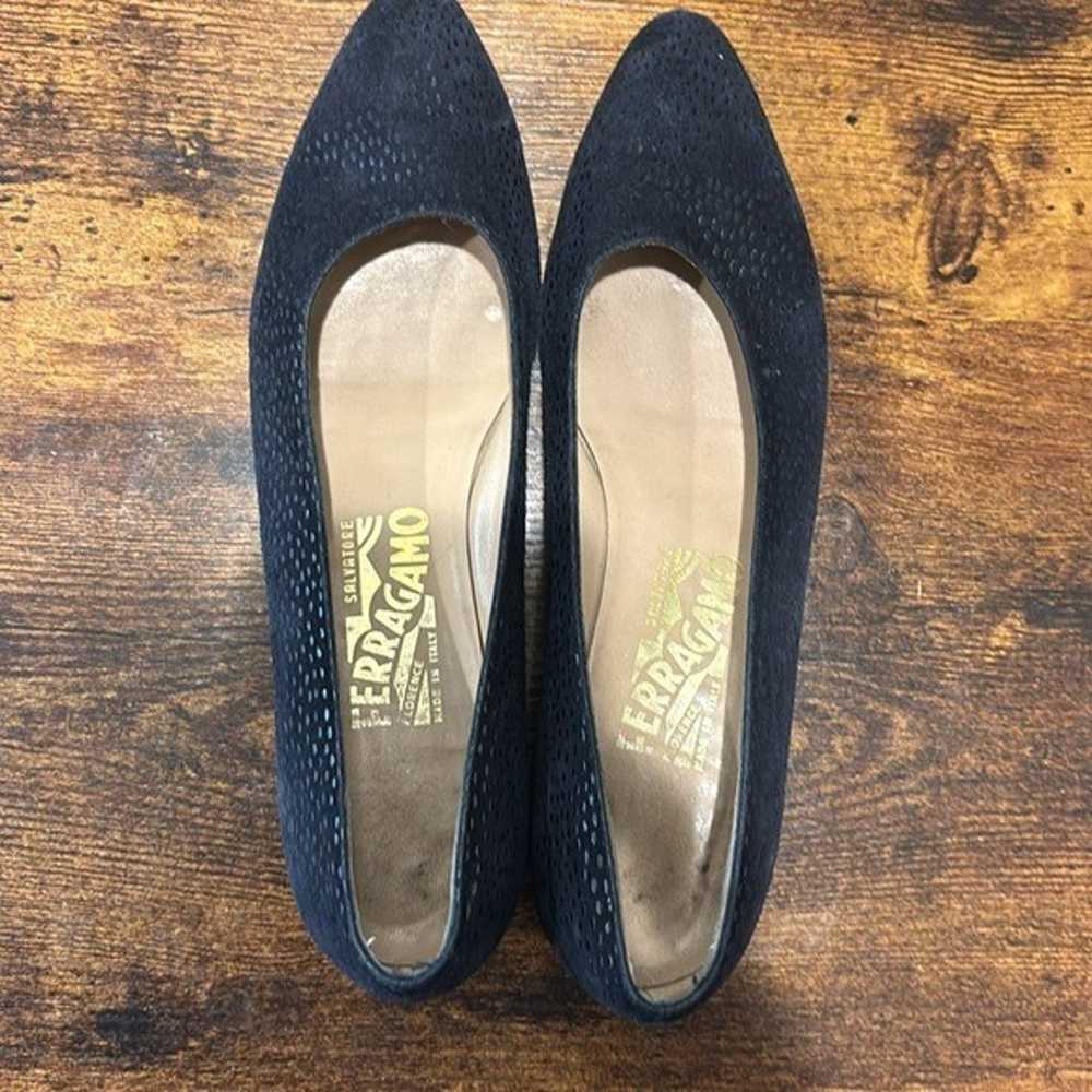 Salvatore Ferragamo black almond toe flats size 9 - image 4