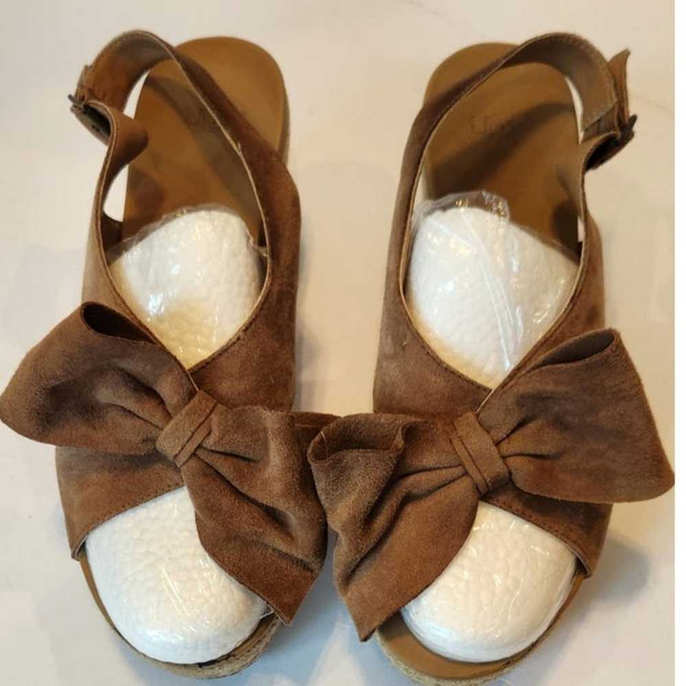 Ugg Camilla Tan Suede Bow Espadrille Wedge Sandal… - image 3