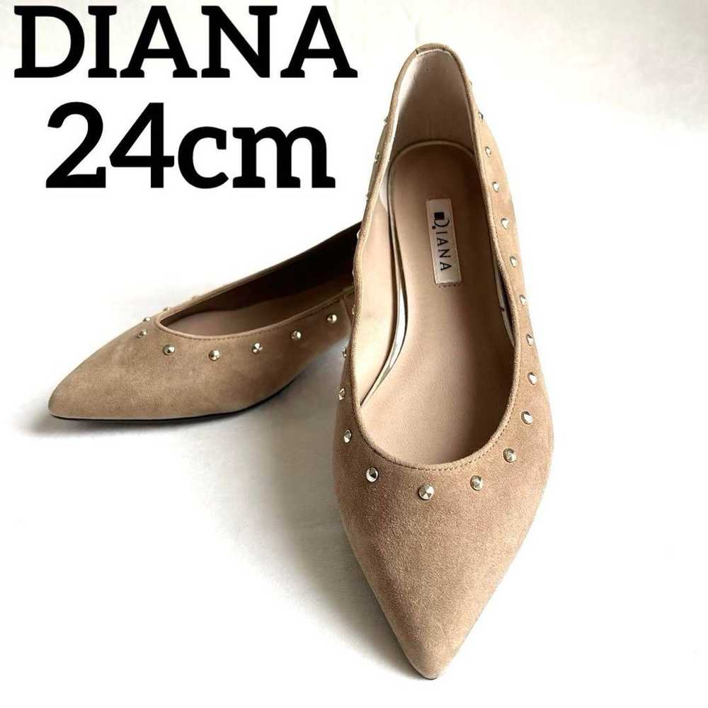 【Beautiful Condition】DIANA Pumps Pointed Toe Stud… - image 1