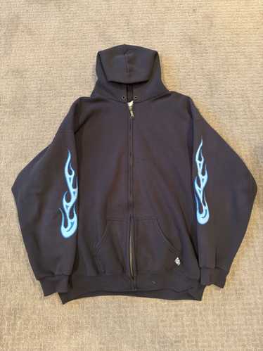 Harley Davidson × Vintage Blue Flame Hoodie