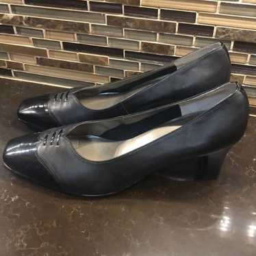 Ros Hommerson black fine leather pumps