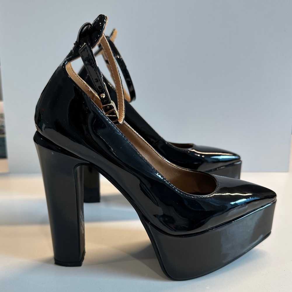 Black Platform Heels with Ankle Strap - image 2