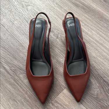 SARTO By Franco Sarto Brown Pointed-Toe Slingback 