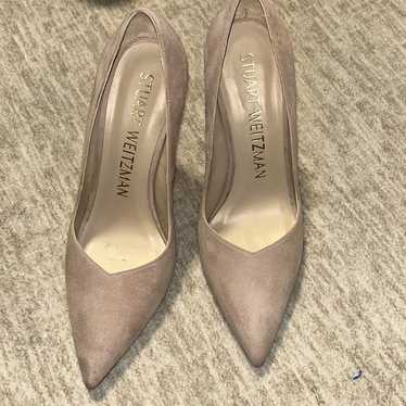 Stuart Weitzman Sz 7 designer suede 4 in high hee… - image 1