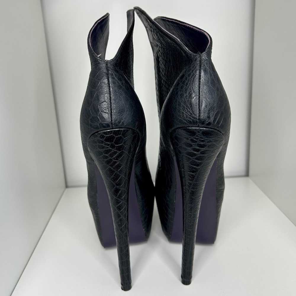 LONDON TRASH Crime Black Leather Stiletto Bootie … - image 4