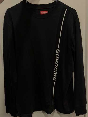 Supreme Supreme Black Vertical Logo Stripe LS Top 