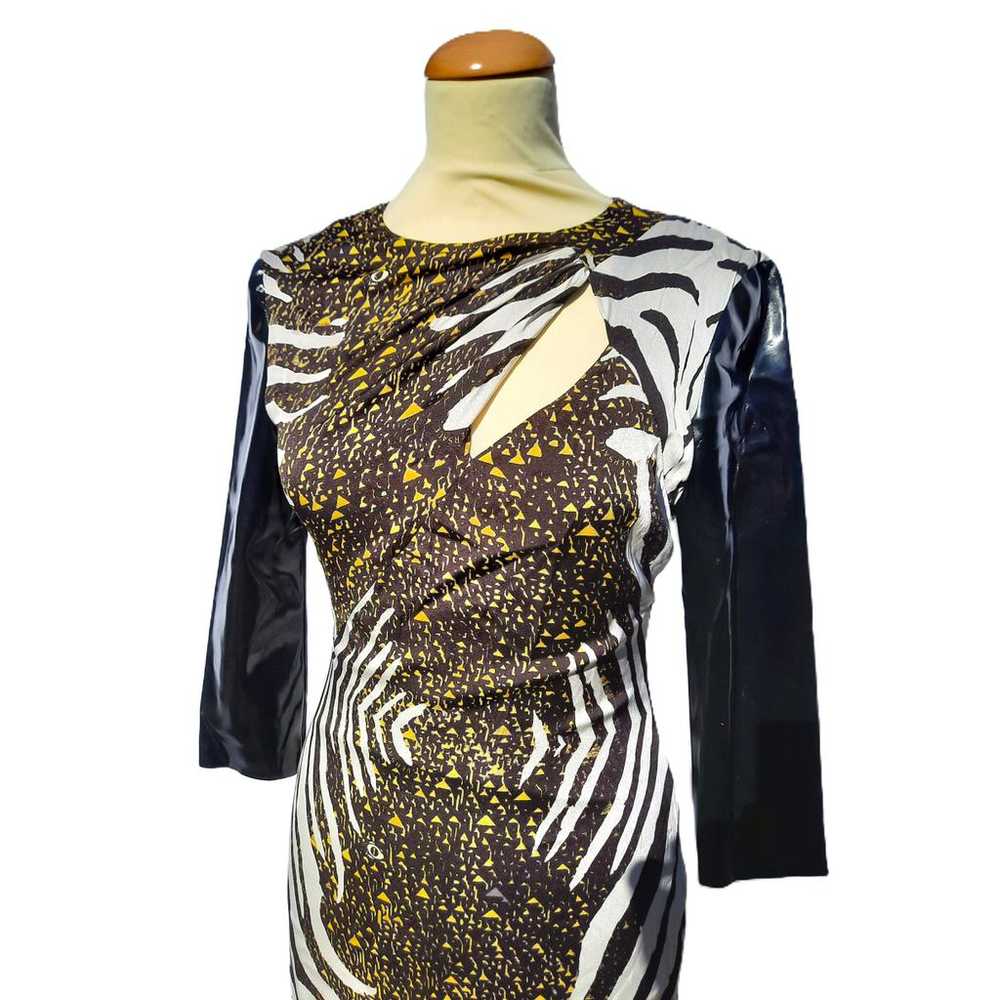 Versace Silk mid-length dress - image 3