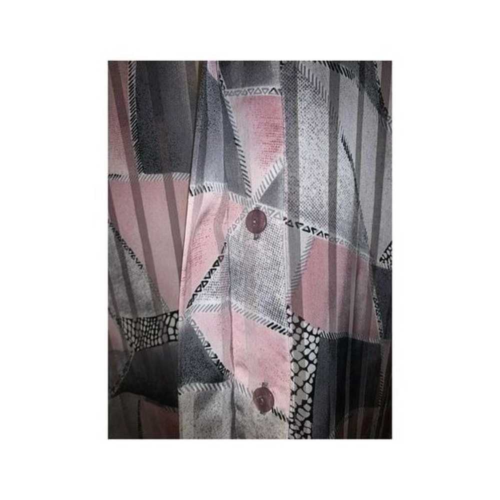 Vintage 90s abstract semi sheer oversized button-… - image 7