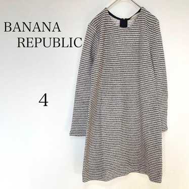 Banana Republic Knit Dress 【4】 Black × White Stri… - image 1