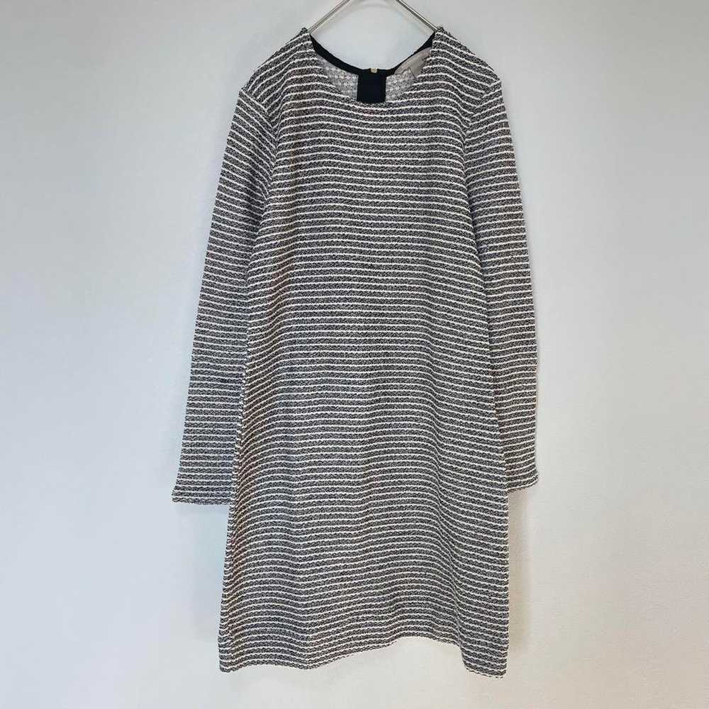 Banana Republic Knit Dress 【4】 Black × White Stri… - image 2