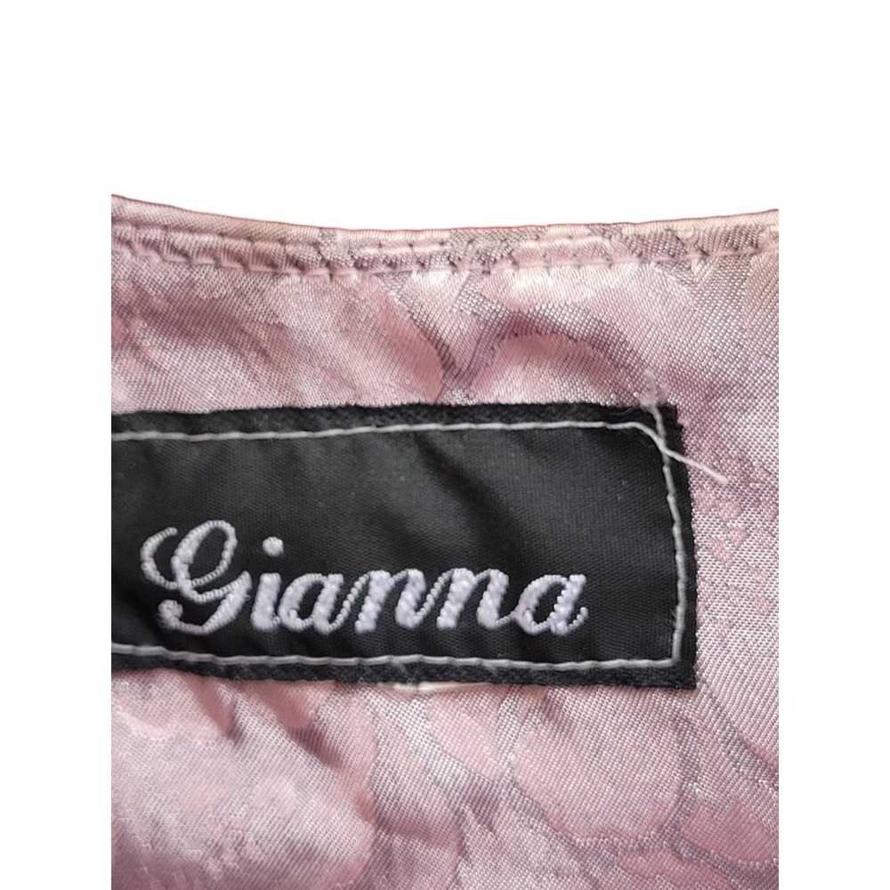 Vintage Gianna Pink Shiny Floral Drape Front Pepl… - image 4