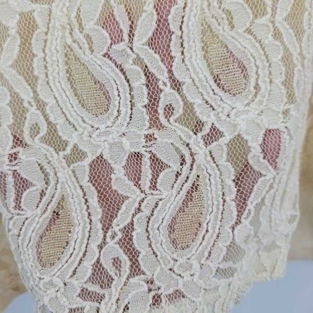 Vintage 80s Lace L Vanilla See Through Front Stre… - image 5