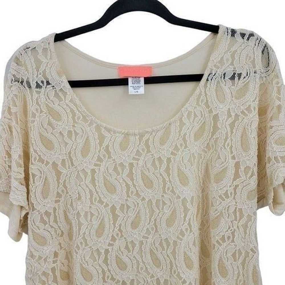 Vintage 80s Lace L Vanilla See Through Front Stre… - image 6