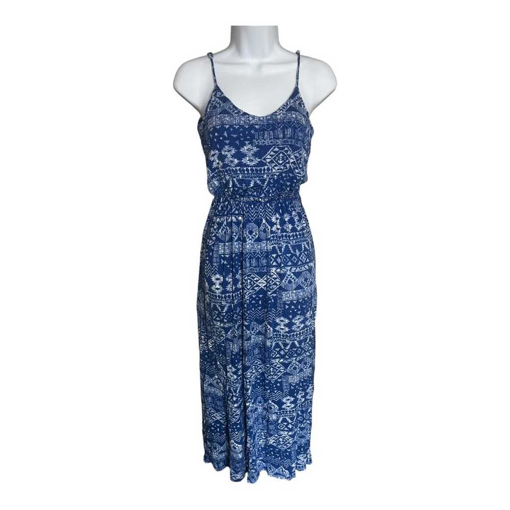 Lush spaghetti strap maxi dress blue white small - image 1