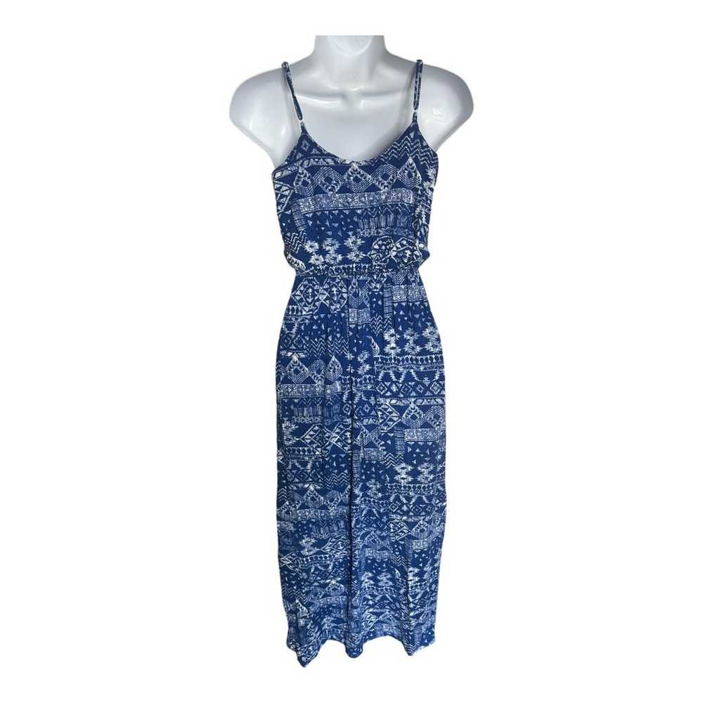 Lush spaghetti strap maxi dress blue white small - image 2