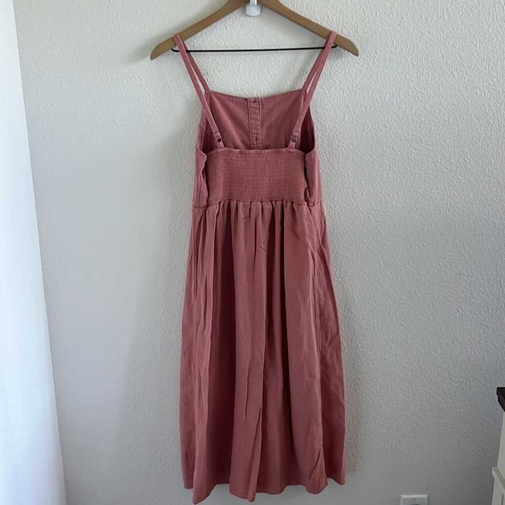 Old Navy Button Front Linen Blend Dress Dusty Pin… - image 2