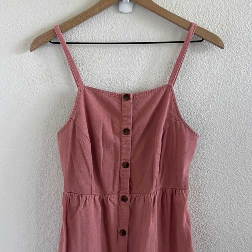 Old Navy Button Front Linen Blend Dress Dusty Pin… - image 3