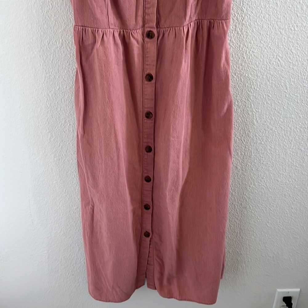 Old Navy Button Front Linen Blend Dress Dusty Pin… - image 4