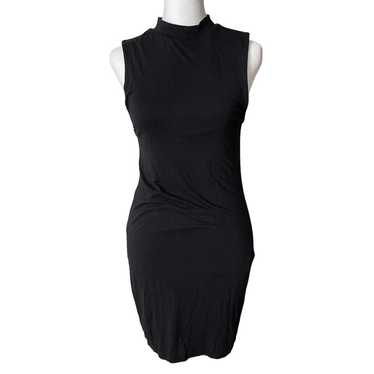 BLQ XS / Small Mock Neck Dress Black Sleeveless Bo