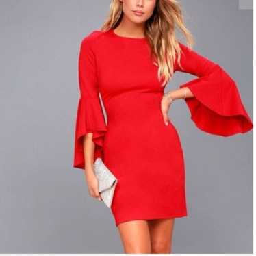 Lulus Gimme Some Flair Bell Sleeve Bodycon Dress … - image 1