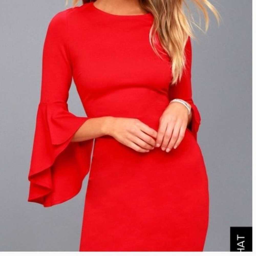 Lulus Gimme Some Flair Bell Sleeve Bodycon Dress … - image 2