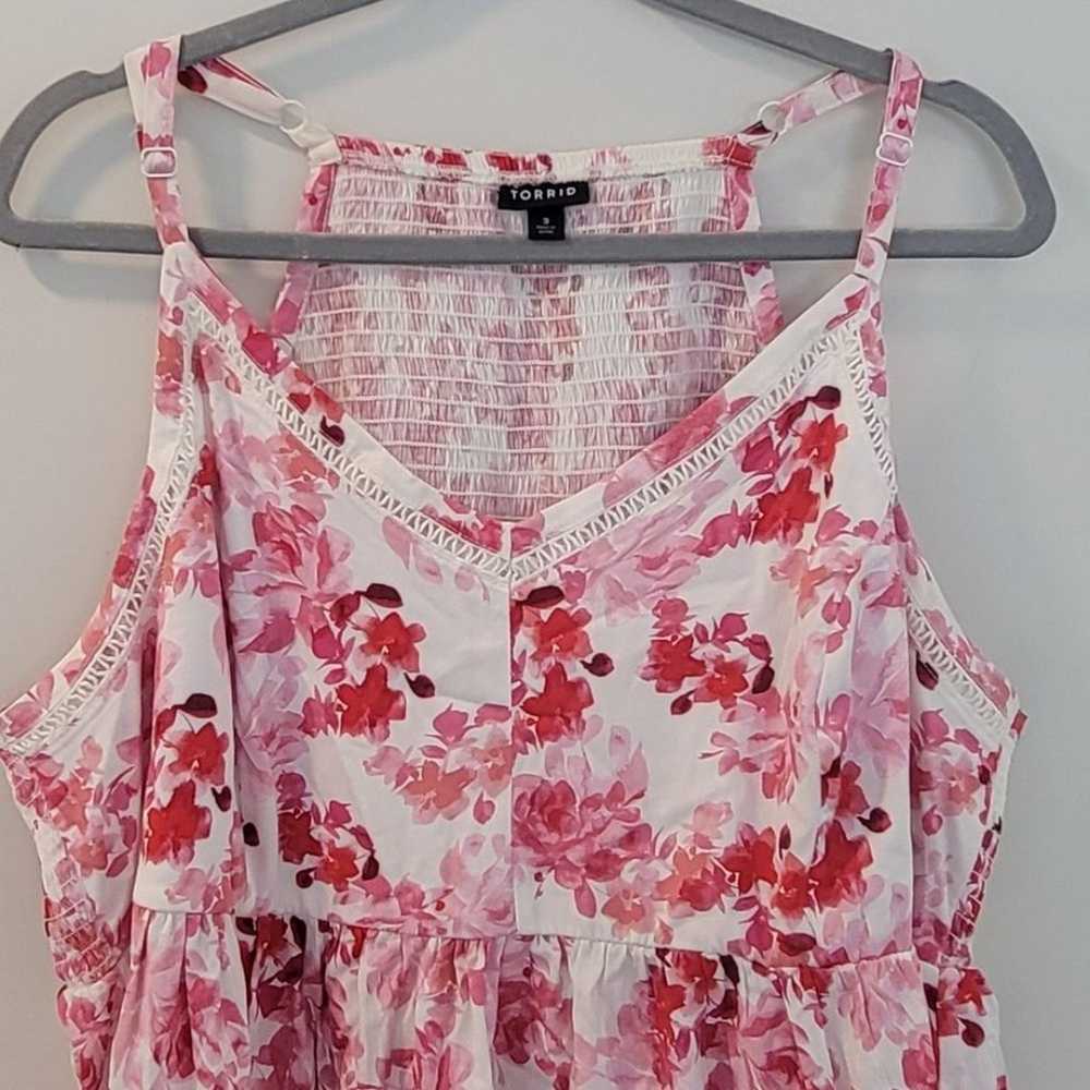 TORRID DREES FLORAL PRINT WHITE/RED/PINK WOMEN SI… - image 3