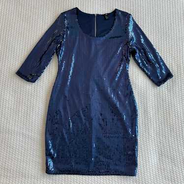 H&M dark blue navy sequin mini dress