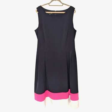 Jones New York Woman Navy Color Block Skater Dres… - image 1