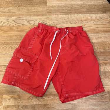 Vintage red life guard shorts - image 1