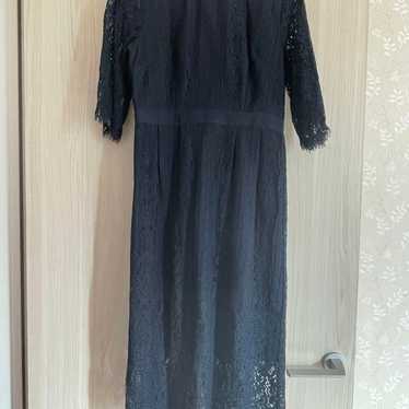 Navy lace three-quarter sleeve dress - image 1