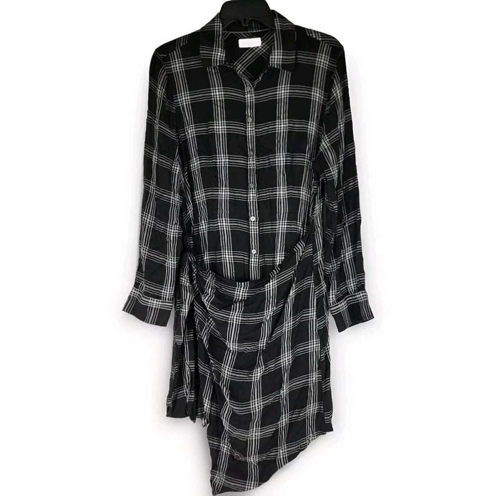 Untuckit Tessa Dress Black White Windowpane Plaid… - image 2