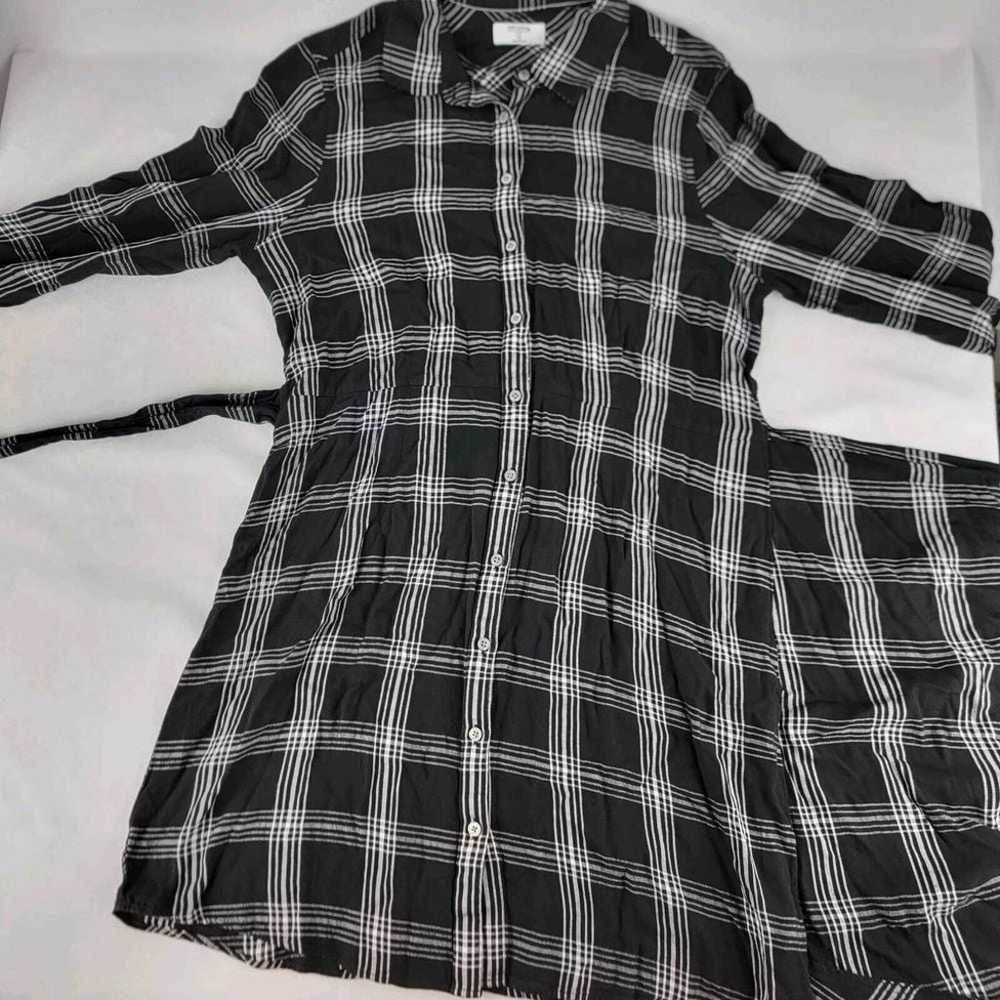 Untuckit Tessa Dress Black White Windowpane Plaid… - image 6