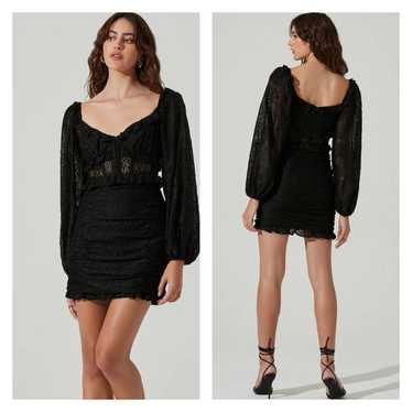 ASTR Chrisley Lace Corset Mini Dress M Black