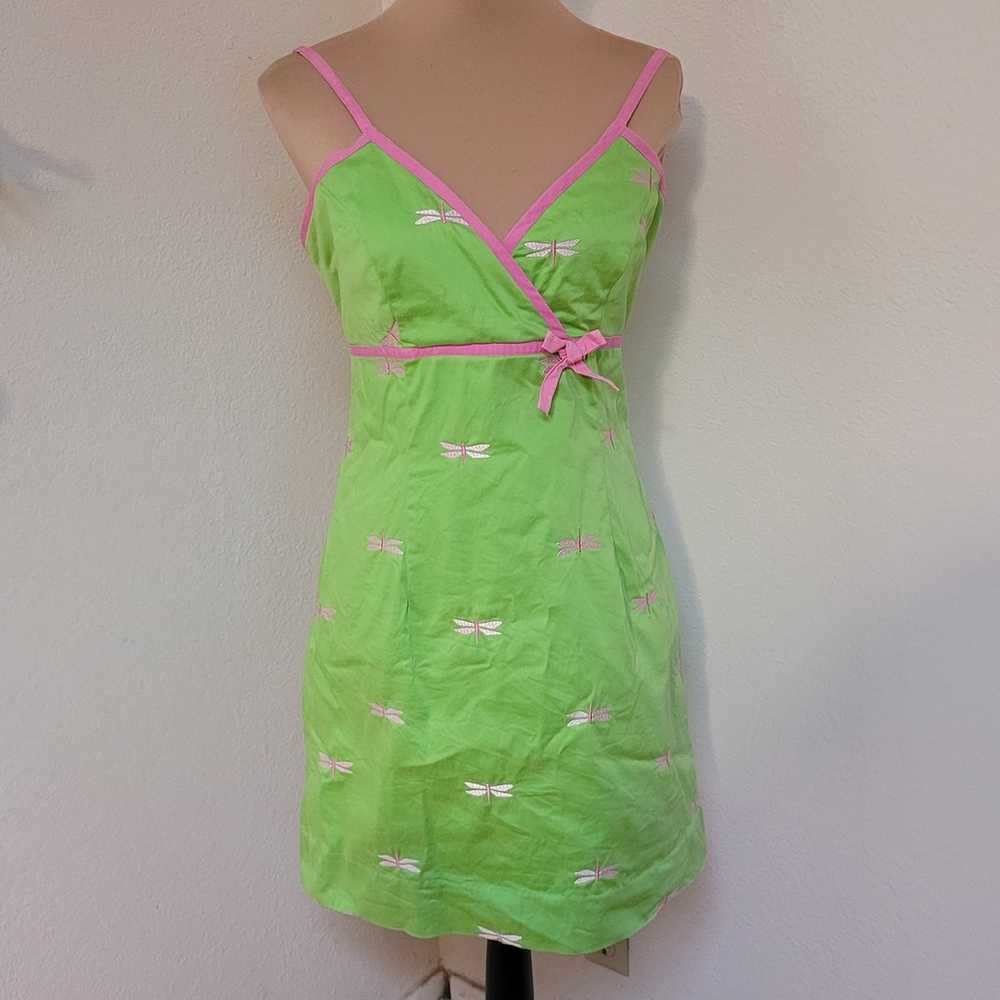 Vintage Lilly Pulitzer Green Dragonfly Embroidere… - image 3