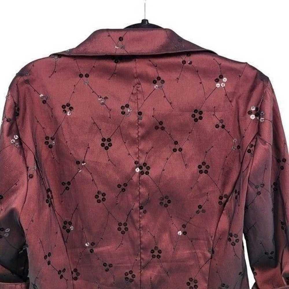 Vintage 90s Cachet Blouse 14 Oxblood Sequin Embro… - image 8